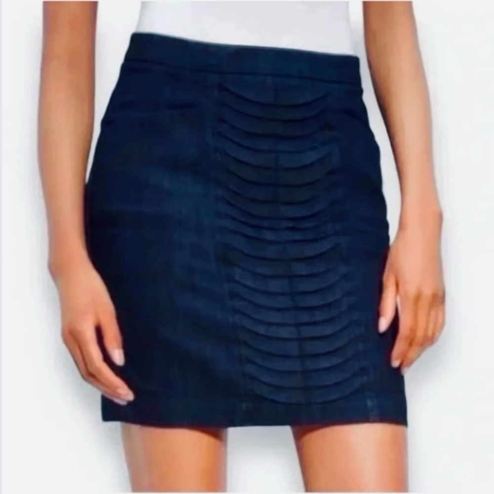 ANTHROPOLOGIE Leifsdottir Pleated Denim Skirt